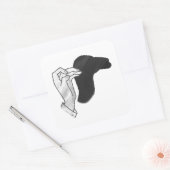Hand Silhouette Camel Vierkante Sticker (Envelop)