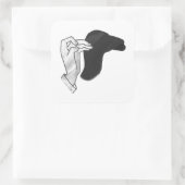Hand Silhouette Camel Vierkante Sticker (Tas)