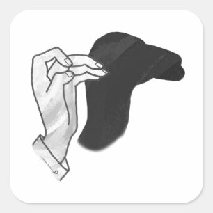 Hand Silhouette Camel Vierkante Sticker