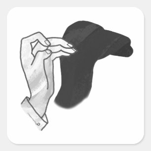 Hand Silhouette Camel Vierkante Sticker