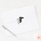 Hand Silhouette Camel Vierkante Sticker (Envelop)