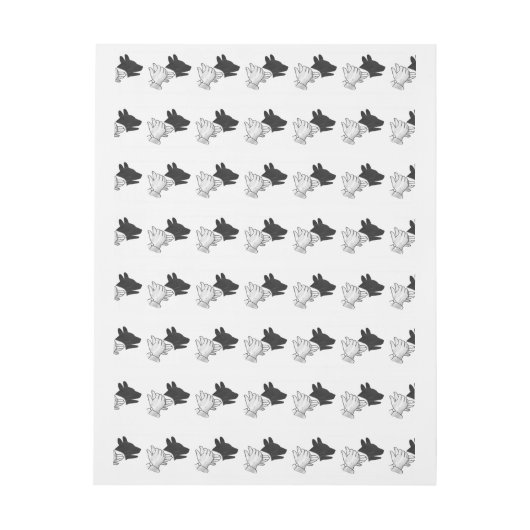 Hand Silhouette Dog Adreslabel Wikkel (Vel)