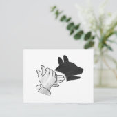 Hand Silhouette Dog Briefkaart (Staand voorkant)