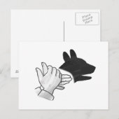 Hand Silhouette Dog Briefkaart (Voorkant / Achterkant)