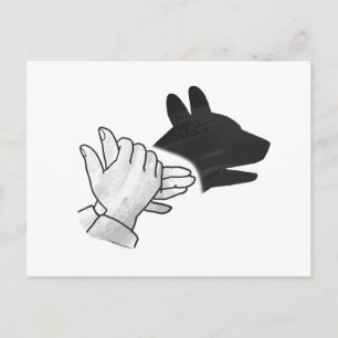 Hand Silhouette Dog Briefkaart