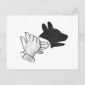 Hand Silhouette Dog Briefkaart (Voorkant)