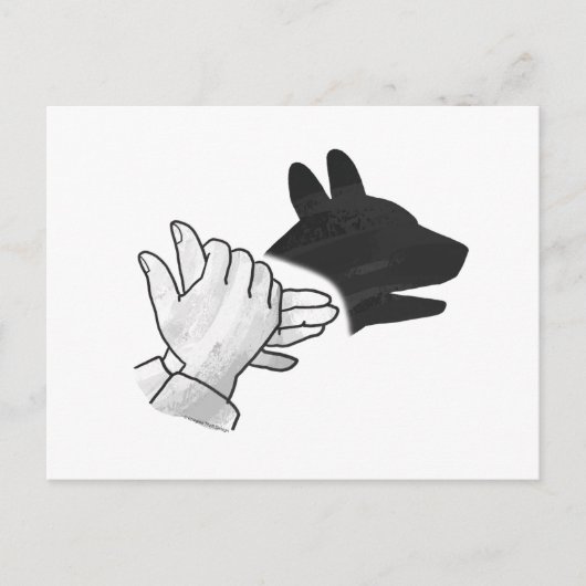 Hand Silhouette Dog Briefkaart (Voorkant)