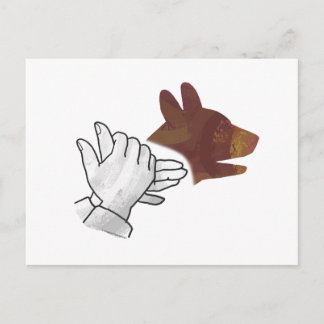 Hand Silhouette Dog Brown Briefkaart