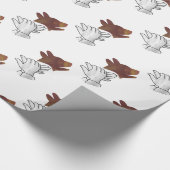 Hand Silhouette Dog Brown Cadeaupapier (Hoek)