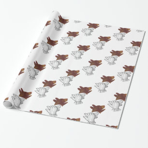 Hand Silhouette Dog Brown Cadeaupapier