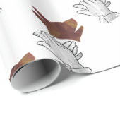 Hand Silhouette Dog Brown Cadeaupapier (Rol Hoek)