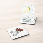 Hand Silhouette Dog Brown Drankjes Onderzetter (Rechterzijde)