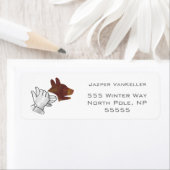 Hand Silhouette Dog Brown Etiket (Insitu)