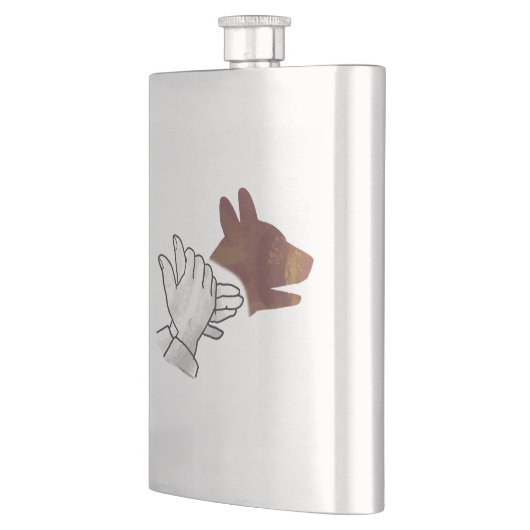 Hand Silhouette Dog Brown Flacon (Links)