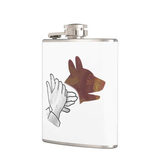 Hand Silhouette Dog Brown Heupfles (Links)