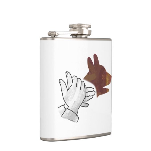 Hand Silhouette Dog Brown Heupfles (Rechts)