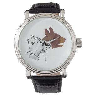 Hand Silhouette Dog Brown Horloge