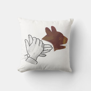 Hand Silhouette Dog Brown Kussen