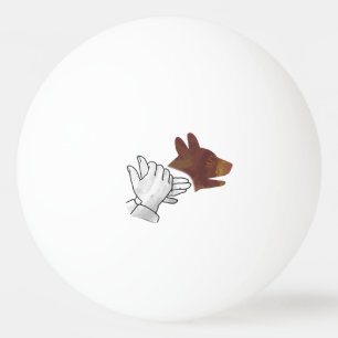 Hand Silhouette Dog Brown Pingpongbal