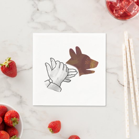 Hand Silhouette Dog Brown Servetten (Insitu)