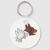 Hand Silhouette Dog Brown Sleutelhanger (Voorkant)
