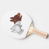 Hand Silhouette Dog Brown Tafeltennisbatje (Zijkant)