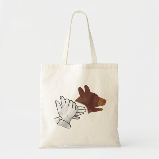 Hand Silhouette Dog Brown Tote Bag (Voorkant)