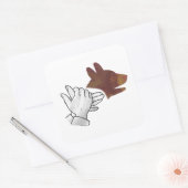 Hand Silhouette Dog Brown Vierkante Sticker (Envelop)