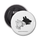 Hand Silhouette Dog Button Flesopener (Voorkant)
