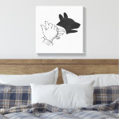 Hand Silhouette Dog Canvas Afdruk (Insitu (Slaapkamer))