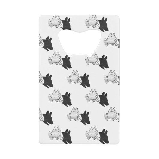 Hand Silhouette Dog Creditkaart Flessenopener (Voorkant)