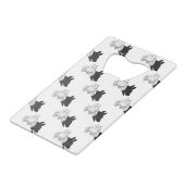 Hand Silhouette Dog Creditkaart Flessenopener (Voorkant Gekanteld)