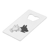 Hand Silhouette Dog Creditkaart Flessenopener (Achterkant Gekanteld)