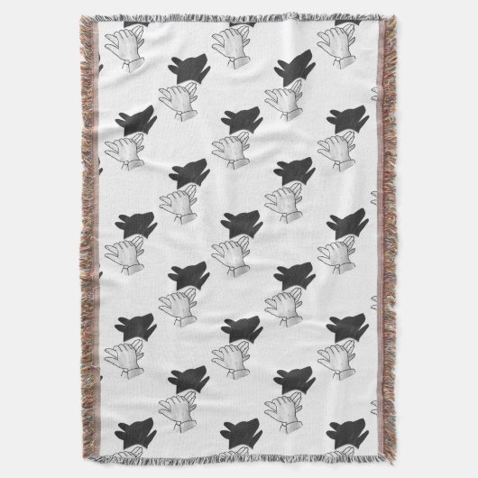 Hand Silhouette Dog Deken (Voorkant Verticaal)