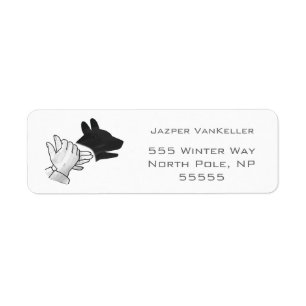 Hand Silhouette Dog Etiket