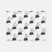 Hand Silhouette Dog Fleece Deken (Voorkant (Horizontaal))