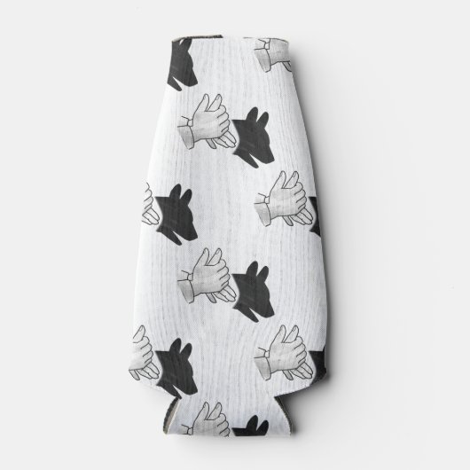 Hand Silhouette Dog Flesjeskoeler (Voorkant)