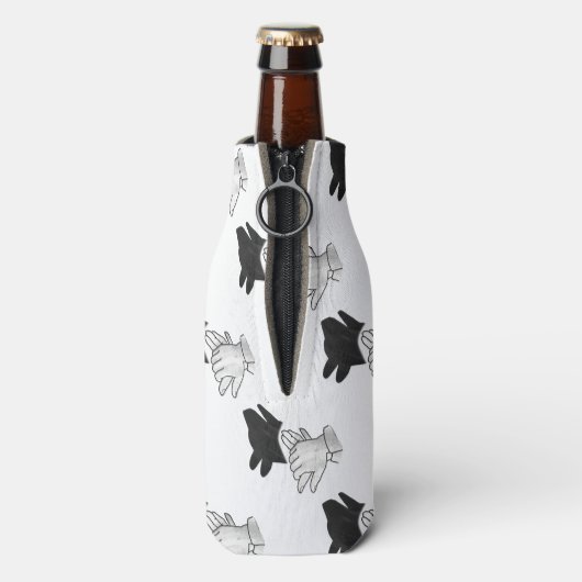 Hand Silhouette Dog Flesjeskoeler (Fles Achterkant)