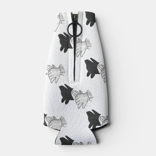 Hand Silhouette Dog Flesjeskoeler (Achterkant)