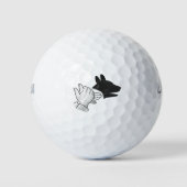 Hand Silhouette Dog Golfballen (Voorkant)