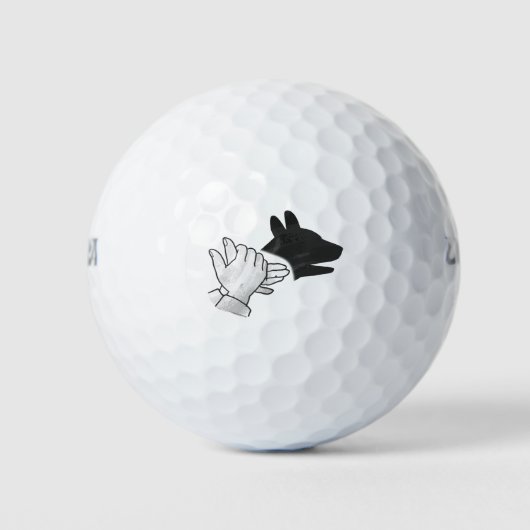 Hand Silhouette Dog Golfballen (Voorkant)