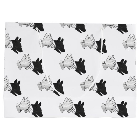 Hand Silhouette Dog Groot Cadeauzakje (Achterkant)