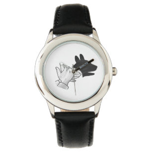 Hand Silhouette Dog Horloge