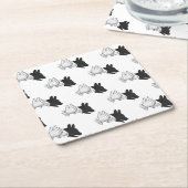 Hand Silhouette Dog Kartonnen Onderzetters (Schuin)