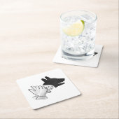 Hand Silhouette Dog Kartonnen Onderzetters (Insitu)