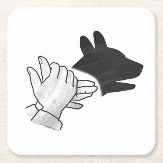 Hand Silhouette Dog Kartonnen Onderzetters (Voorkant)
