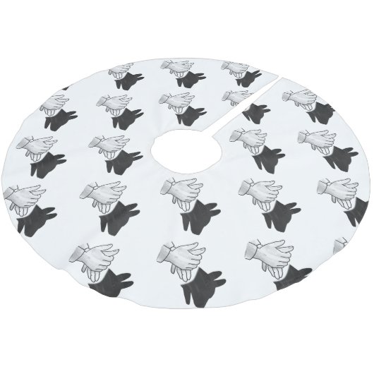 Hand Silhouette Dog Kerstboom Rok (Gekanteld)