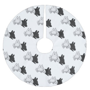 Hand Silhouette Dog Kerstboom Rok