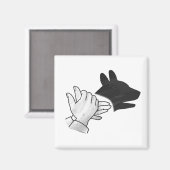 Hand Silhouette Dog Magneet (Voorkant / Achterkant)