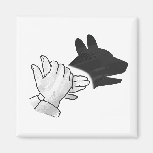 Hand Silhouette Dog Magneet (Voorkant)